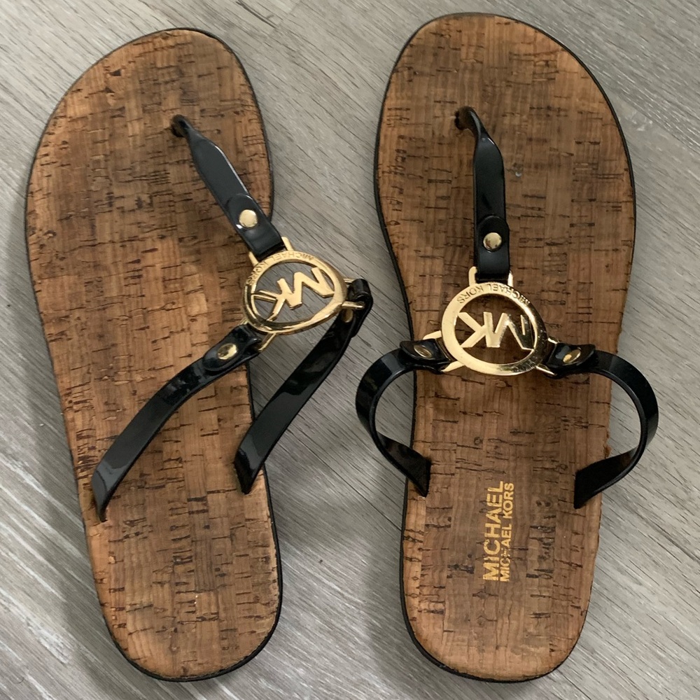 Michael kora black jelly slides